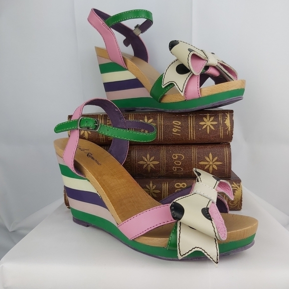 Lola Ramona Ketty wedge leather sandals size 41 - Picture 2 of 9